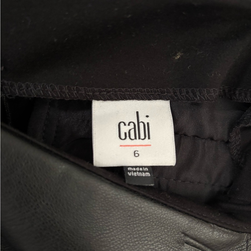 CAbi sz 6 - #4585 black Jett skort faux Leather - Picture 3 of 5